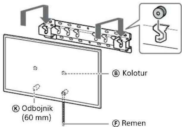 SONY KD-50X80L - Postavite TV ili LCD monitor na bazu (20) Ⓐ ili adapter za bazu Ⓘ. - 1