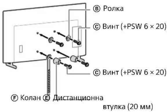 SONY KD-50X80L - Ако е избран прибран монтаж (2-b): - 1