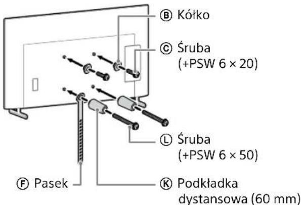 SONY KD-50X80L - W przypadku wyboru standardowego montażu (2-a): - 1