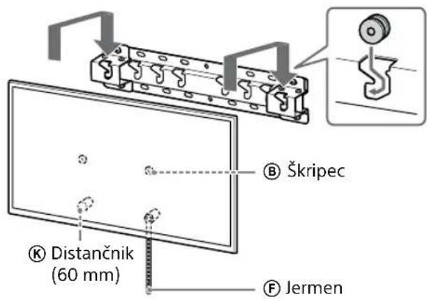 SONY KD-50X80L - Televizor ali monitor LCD vgradite na podstavek (20) Ⓐ ali prilagodilnik podstavka ①. - 2