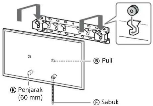 SONY KD-50X80L - Pasang TV atau Monitor LCD ke atas Alas (20) Ⓐ atau Penyesuai Alas Ⓘ. - 2