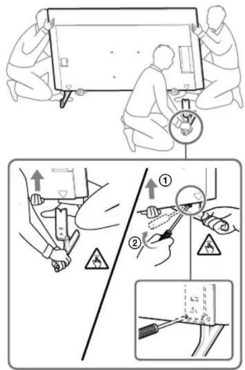 SONY KD-50X80L - Lepaskan Penyangga di Atas Meja dari TV atau Monitor LCD. Ilustrasi berikut adalah contoh pengoperasian. - 3