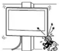 SONY KD-50X80L - Nosilca za stensko montažo ne namestite na stenske površine, kjer bi vogali ali stranice televizorja ali monitorja LCD štrleli stran od površine stene. - 1