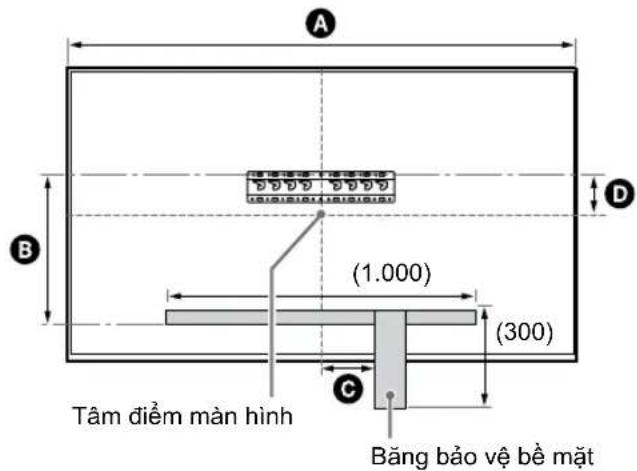 SONY KD-50X80L - Đo để lắp đặt Giá đỡ Treo tường trên tường - 3