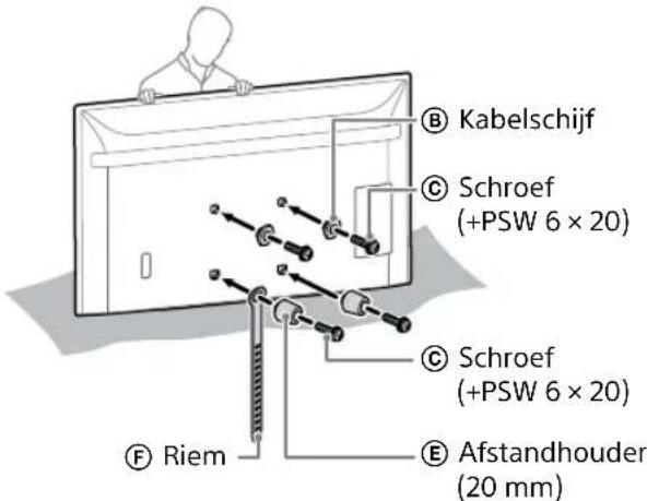 SONY KD-50X80L - Als smalle montage (2-b) is gekozen: - 2