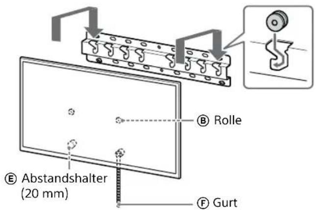 SONY KD-50X80L - Montieren Sie das Fernsehgerät oder den LCD-Monitor auf der Grundplatte (20) Ⓐ oder dem Grundplattenadapter ①. - 5
