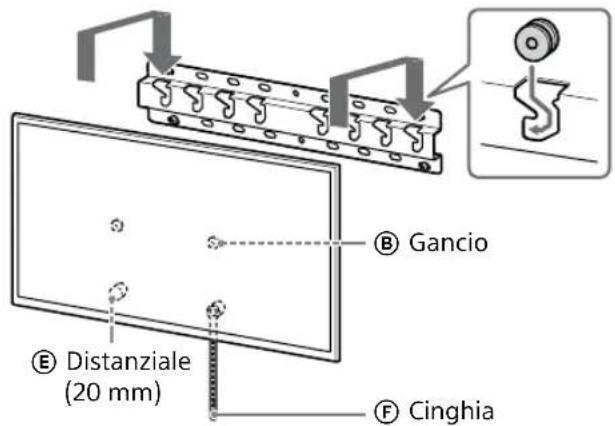 SONY KD-50X80L - Installare il televisore o il monitor LCD sulla base (20) Ⓐ o sull'adattatore della base Ⓘ. - 5