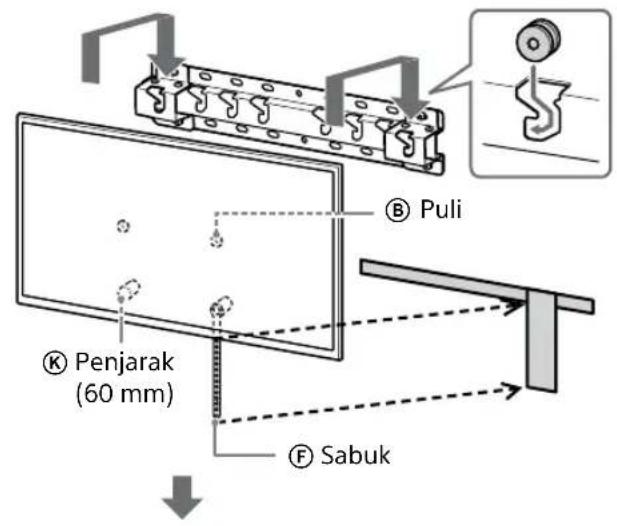 SONY KD-50X80L - Pasang TV atau Monitor LCD ke atas Alas (20) Ⓐ atau Penyesuai Alas Ⓐ. - 2