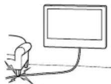 SONY KD-50X80L - Zabráňte priškripnutiu napájacieho alebo prepojovacieho kábla. - 1