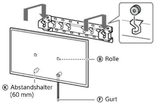 SONY KD-50X80L - Montieren Sie das Fernsehgerät oder den LCD-Monitor auf der Grundplatte (20) Ⓐ oder dem Grundplattenadapter ①. - 2