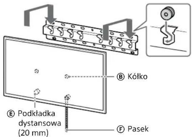 SONY KD-50X80L - Zamontuj telewizor lub monitor LCD na podstawie (20) Ⓐ lub adapterze podstawy Ⓔ. - 5