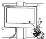 SONY KD-50X80L - Не монтирайте конзолата за закрепване към стена на стенни повърхности, където ъглите или страните на телевизора или LCD монитора се подават настрани от повърхността на стената. - 1