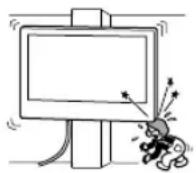 SONY KD-50X80L - Installieren Sie die Wandhalterung nicht auf einer Wandfläche, bei der die Ecken der Kanten des Fernsehgeräts oder LCD-Monitors über die Wandfläche hinausragen. - 1