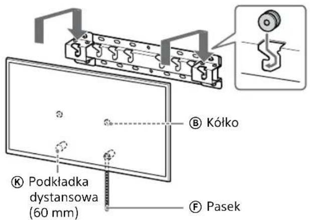 SONY KD-50X80L - Zamontuj telewizor lub monitor LCD na podstawie (20) Ⓐ lub adapterze podstawy Ⓔ. - 2