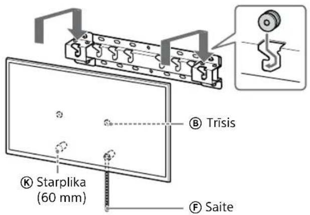 SONY KD-50X80L - Uzstādiet televizoru vai LCD monitoru uz pamatnes (20) Ⓐ vai pamatnes adaptera ①. - 2