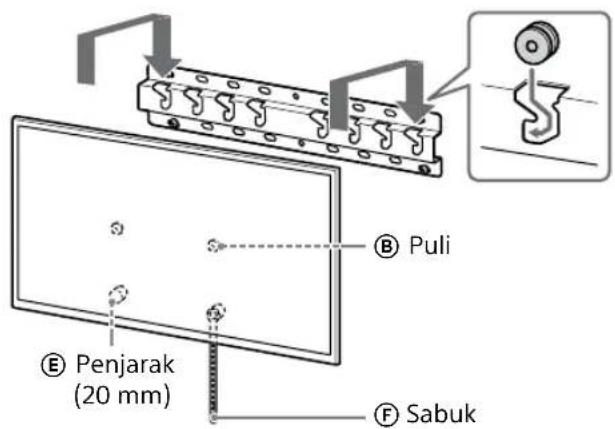 SONY KD-50X80L - Pasang TV atau Monitor LCD ke atas Alas (20) Ⓐ atau Penyesuai Alas Ⓘ. - 5