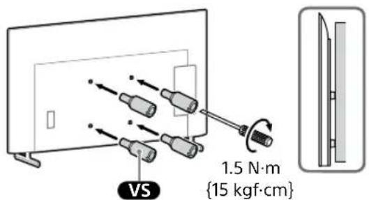 SONY KD-50X80L - Attach the Wall-Mount Attachment VS (supplied with the TV or LCD Monitor) to the rear of the TV or LCD Monitor (to make it parallel with the wall). - 1