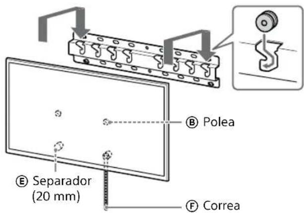 SONY KD-50X80L - Instale el televisor o monitor LCD en la base (20) Ⓐ o el adaptador de la base Ⓘ. - 5
