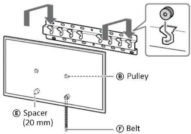 SONY KD-50X80L - Install the TV or LCD Monitor onto the Base (20) Ⓐ or Base Adaptor Ⓔ. - 6