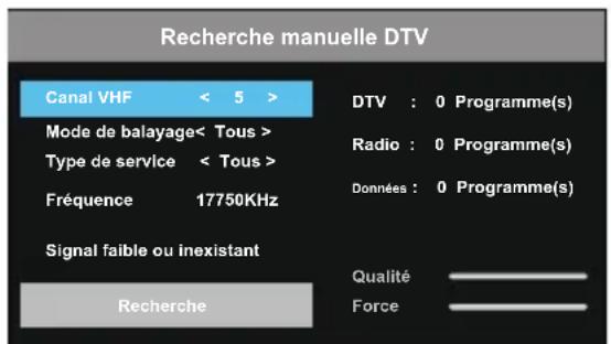 Blue 55BU800 - ■ Recherche manuelle DTV : - 1