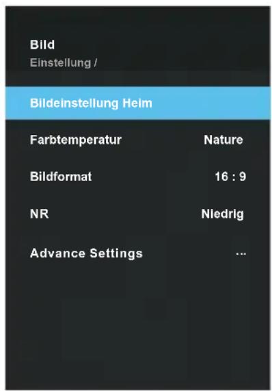 Blue 55BU800 - Konfiguration des Bildmenüs - 1