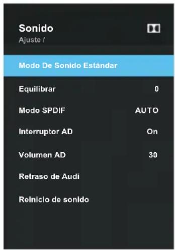 Blue 55BU800 - Configuración del menú del sonido - 1