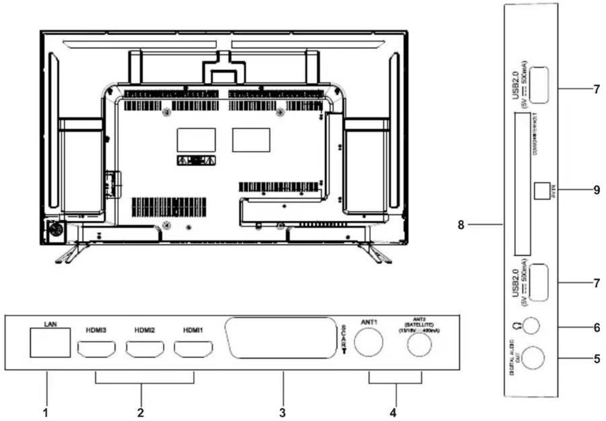Blue 55BU800 - Commandes de l'unitéprincipale - 1
