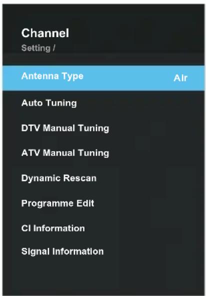 Blue 55BU800 - Configuring the Channel Menu - 1