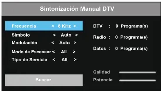 Blue 43BU800 - ■ Sintonización Manual DTV : Almacén manual para canales digitales. - 1