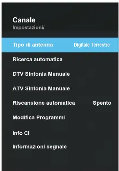 Blue 43BU800 - Configurazione del Menu Canale - 1