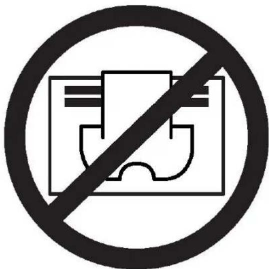 Prohibition sign with a crossed-out document icon and diagonal line, indicating no prohibition or exclusion.