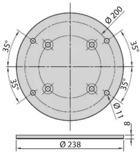 Ø 200 35° 35° 35° 11 Ø 8 Ø 238