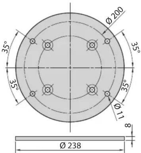 Ø 200 35° 35° 35° 11 Ø 8 Ø 238