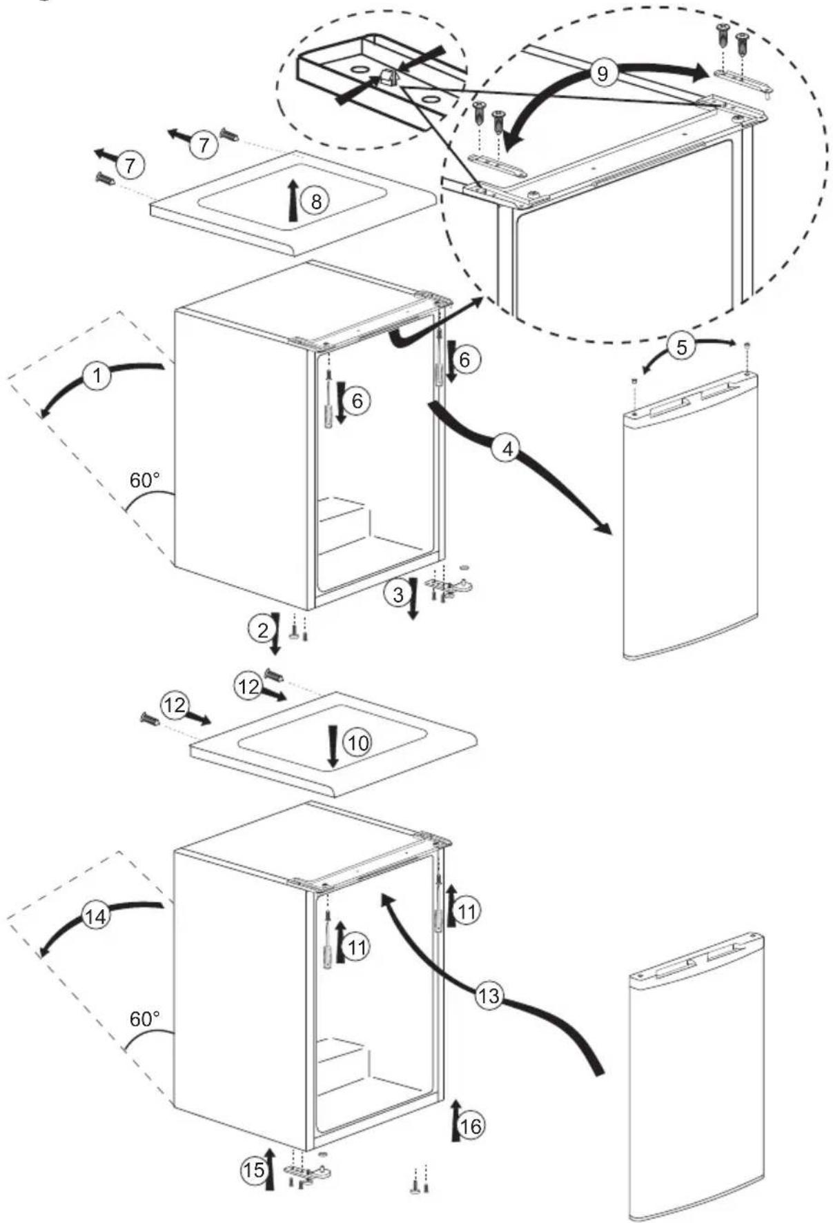 BEKO FNE1074N - Stelvoetjes aanpassen - 2