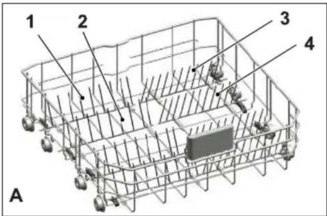BEKO BDIN38440 - Picots rabattables du panier inférieur - 1