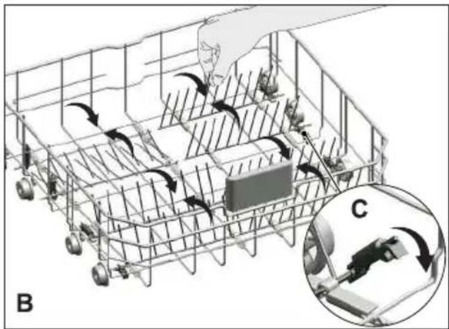 BEKO BDIN38440 - Picots rabattables du panier inférieur - 2