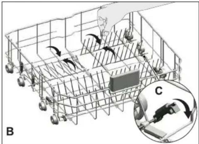 BEKO BDIN38440 - Picots rabattables du panier inférieur - 2