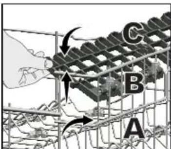 BEKO BDIN38440 - Support à hauteur ajustable du panier supérieur - 2
