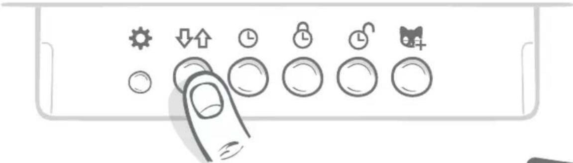 Diagram showing a device control panel with icons for settings, navigation, and function buttons