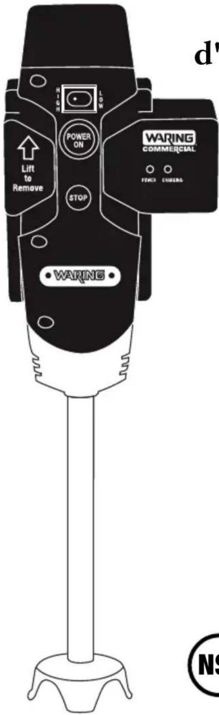 Waring Commercial Quik Stik Xpress WSB25X - Manuel d'utilisation - 1