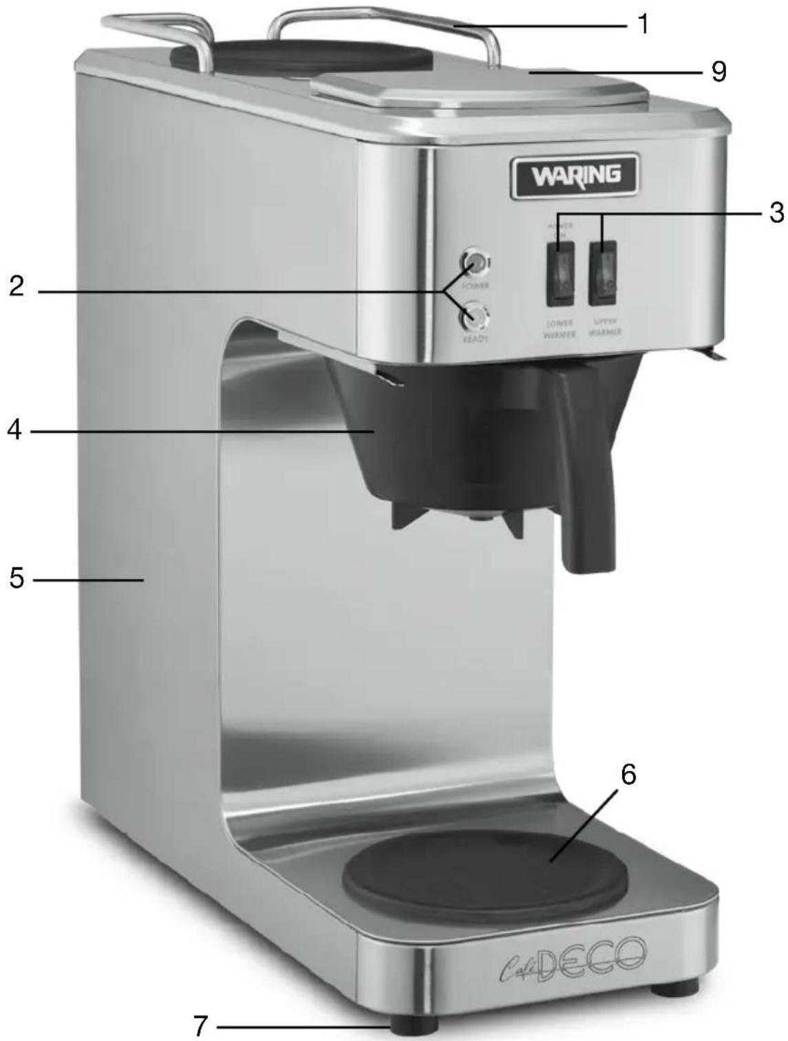 Waring Commercial Café Deco WCM50 - PIÈCES - 1