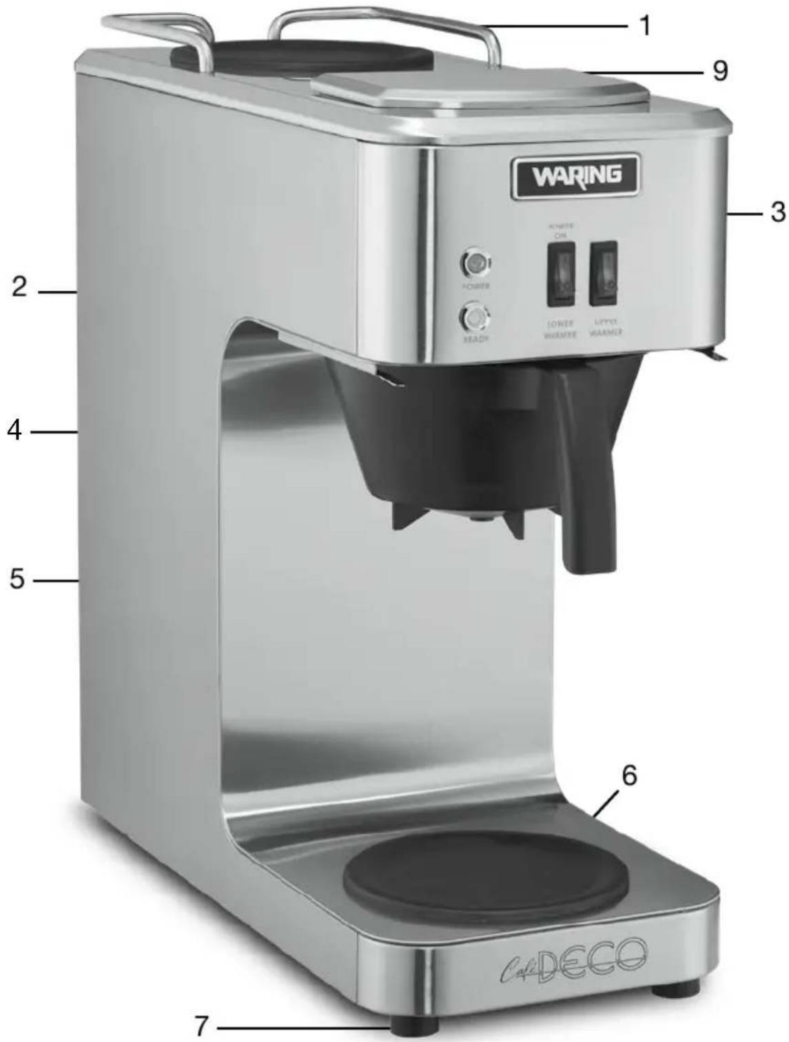 Waring Commercial Café Deco WCM50 - PARTS - 1