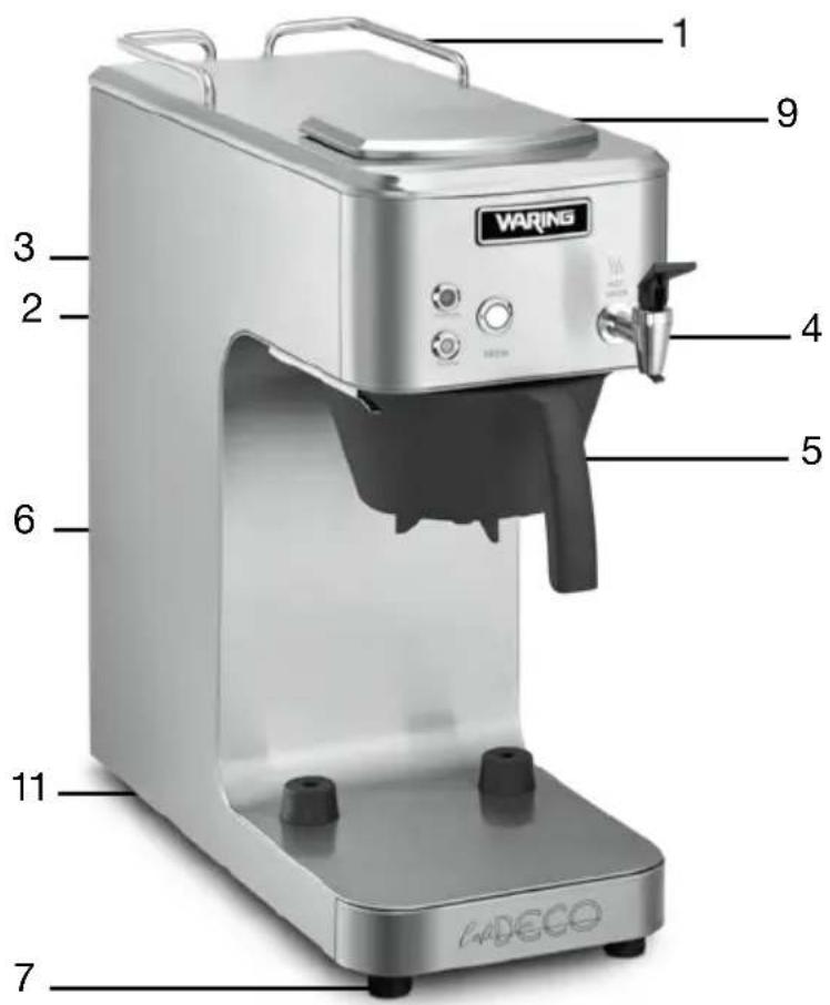 Waring Commercial Café Deco WCM70PAP - PARTS - WCM60PT - 1