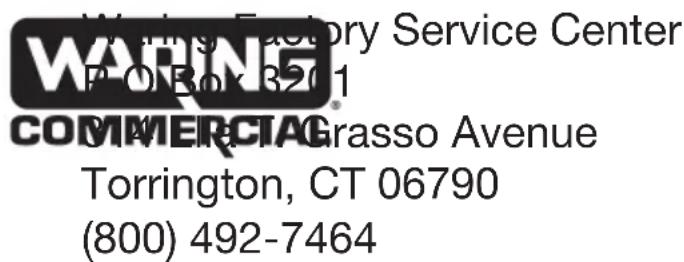 Waring Commercial NuBlend BB185 - SERVICIO POSTVENTA - 1