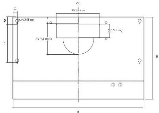C D E CL 10° 2/4 cm 3/4" (19.3 cm) 7" (17.8 cm) A B