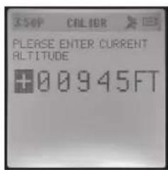 PLEASE ENTER CURRENT ALTITUDE +00945FT