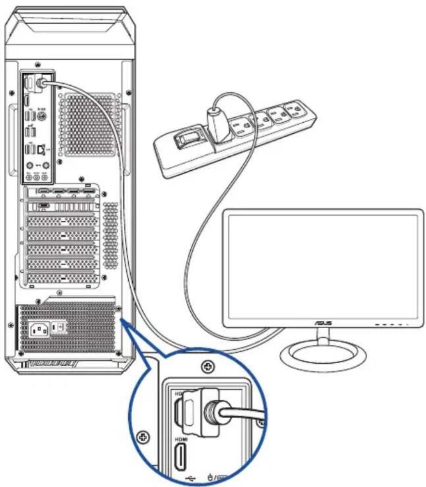 ASUS G16CH - Pour connecter un moniteur externe à l'un des ports d'affichage embarqués : - 1