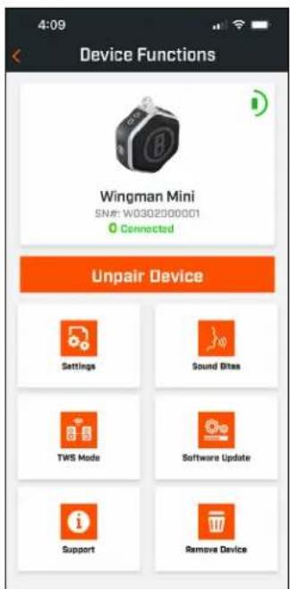 BUSHNELL Wingman Mini - FUNÇÕES DA APLICAÇÃO MÓVEL DE GOLFE BUSHNELL - 1