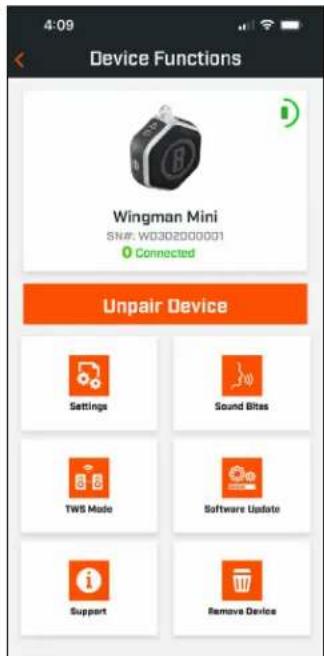 BUSHNELL Wingman Mini - FONCTIONS DE L'APPAREIL - 1