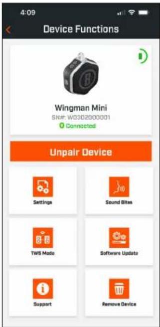 BUSHNELL Wingman Mini - FUNZIONI DEL DISPOSITIVO - 1